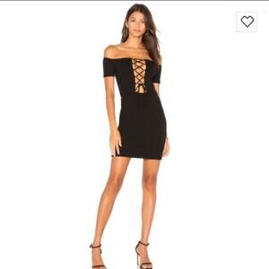 NWT H:ours x Revolve Dorian WHITE Lace Up Mini Dress Size XS